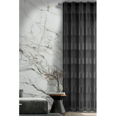 Firana z taśmą WONDERFUL CHIC 140x300 czarna